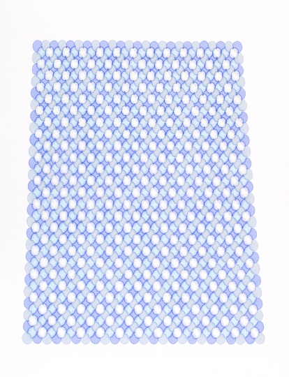 霍克尼泳池，紙上馬克筆，65x50cm，2013
