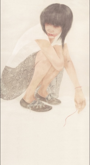 《依然美麗6》 240 x 130cm 絹 水色 2007
