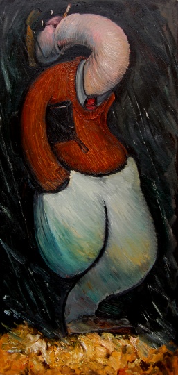 《BOOS》布面油畫100X50cm 2013
《BOOS》布面油畫100X50cm 2013