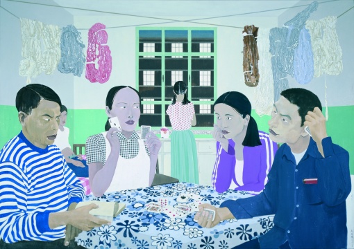 《紡織姑娘》205x290cm 布面丙烯  2012
