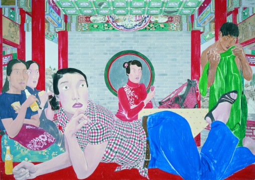 《四姑娘》205×290cm 布面丙烯 2013
