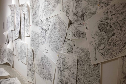 邱志杰  《第九屆上海雙年展地圖》   87.5x57.5cm  紙本繪畫 打印  2012
