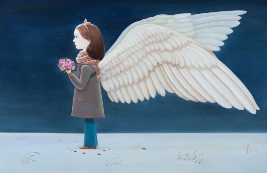 《不遠處》 200 x 130cm 布面油畫  2014
