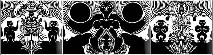 《天地合.萬物生》 ，剪紙，1985年  
