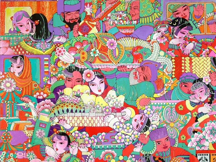 《臘月集》，年畫、紙本繪畫，1984年
