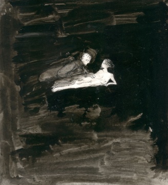 《演戲-墨系列之九》紙本  20x20cm 2008年
