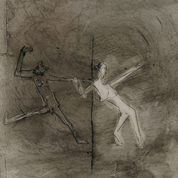 《演戲-系列之十五》紙本版畫(huà) 20x20cm 2008年