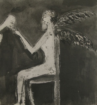 《演戲-紙本厚卡系列之七》紙本版畫(huà) 20x20cm 2008年
