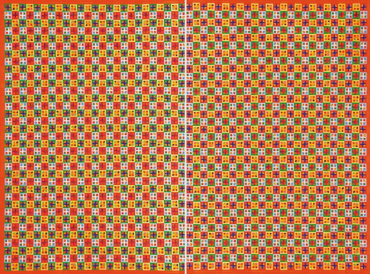 丁乙 《十示 99-10》 204×140cm 格子棉布油彩 1999 丁乙 《十示 99-10》 204×140cm 格子棉布油彩 1999