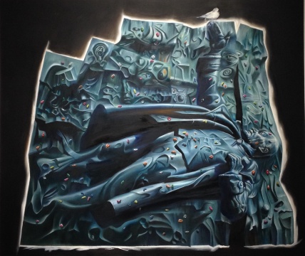 《愿者上鉤的海市蜃樓》  布面油畫  205x175cm  2014
