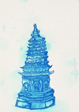 《塔之一》   紙本水墨  47×33.5cm  2013
