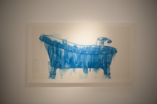 《浴缸》  紙本水墨  97x182cm  2014
