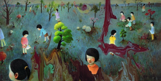陳可  《植樹》180×350cm 布面油畫    2010