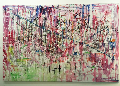 何俊彥  《GREE14》 布上綜合材料   200x300cm  2014—2015
