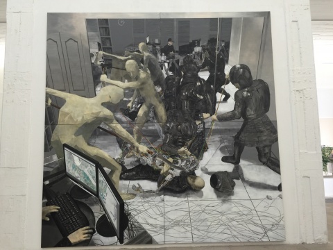 《較量》  400x400cm  布面丙烯  2013
