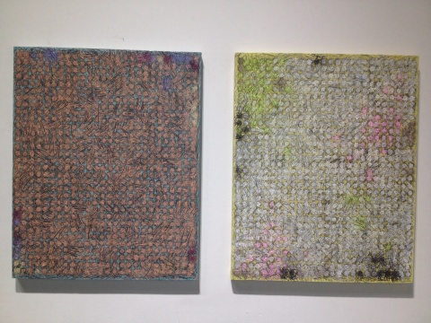 陳墻 《作品15-6、15-5》 100×80cm×2 布面宣紙、墨、油畫(huà) 2015
