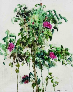 Lot 126  周春芽《花》 100 x 79.9 cm  油彩畫布  1999  估價(jià)：70-90萬(wàn)元
