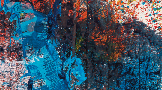 Lot 1056  嶋本昭三《無題》127.5 x 229 cm 油畫畫布  1998 估價(jià)：350-550萬港元
