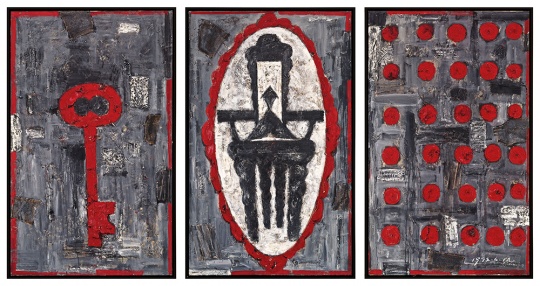 Lot 1064  毛旭輝《‘92 家長》180 x 110 cm 油畫畫布  1992 估價(jià)：600-1000萬港元
