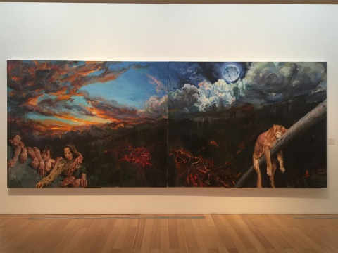 2014年作品《日月同輝》，再次超現(xiàn)實風格的描繪共存著的現(xiàn)實，再陰郁的日常、再撞色的畫面終會鍛造出時代的斗士
