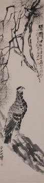 齊白石 《松鷹圖》 245x60cm  紙本設色
