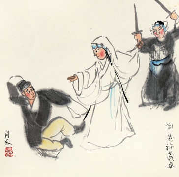 關(guān)良 簡慶福舊藏《戲劇人物 白蛇傳》