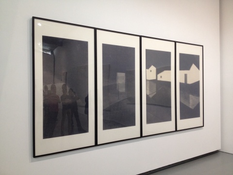 沈勤 《黑水墨-村3》 138×68cm×4 水墨設(shè)色紙本 2013
