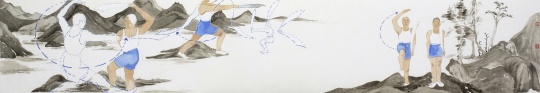 ?王琳 《梅花刀》 34cm×141cm 紙本設(shè)色 2015
