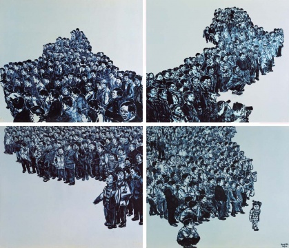 黃敏作品《青花瓷板——中國地圖》
