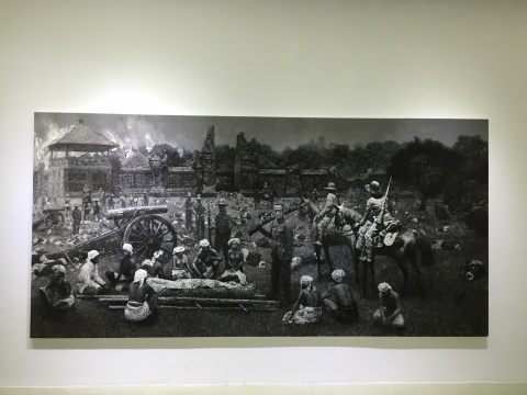 曼古?普特拉 《巴東普普坦儀式——巴東王室隕落1906》 190×390cm 布面油畫 2015
