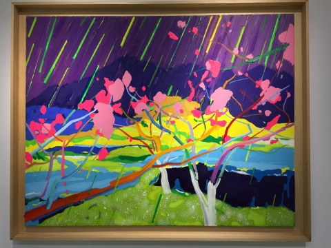 張榕泉 《桃山夜雨》 140×110 布面油畫、丙烯 2015
