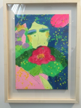 丁雄泉 《藍發(fā)女子像》 70×50cm 紙本水彩 1990
