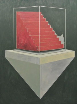 李昌龍《上一個(gè)臺階》160cm×120cm 布面油畫 2015
