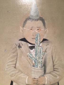 畫面人物臉上留有鼻血痕跡，似乎象征著某種欲望
