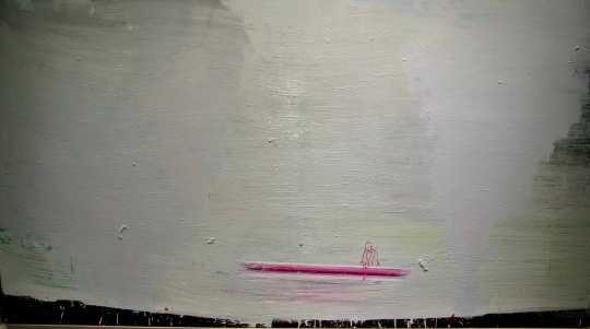 馬軻《刻舟求劍3》207×378cm 布面油畫 2014
