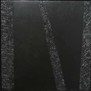周杰《-∞?象牙黑#2》50×50cm 布面油畫(huà) 2015

