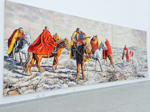 秦琦《次晨》（五聯(lián)）300×850cm 布面油畫 2008-2015
