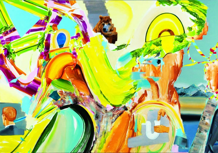 王海洋  《無(wú)題》 210 x 300 cm   布面丙烯  2014
