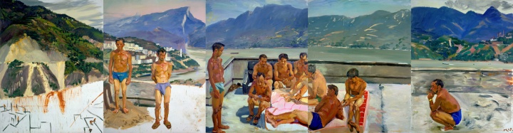 《溫床之一》（五聯(lián)畫） 260x1000cm 布面油畫 2005

