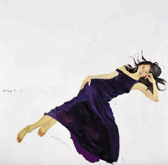 《美女林志玲》200x200cm 布面油畫 2007年
