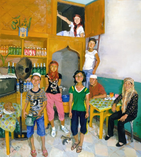 《何氏一家》290x260cm 布面油畫 2009
