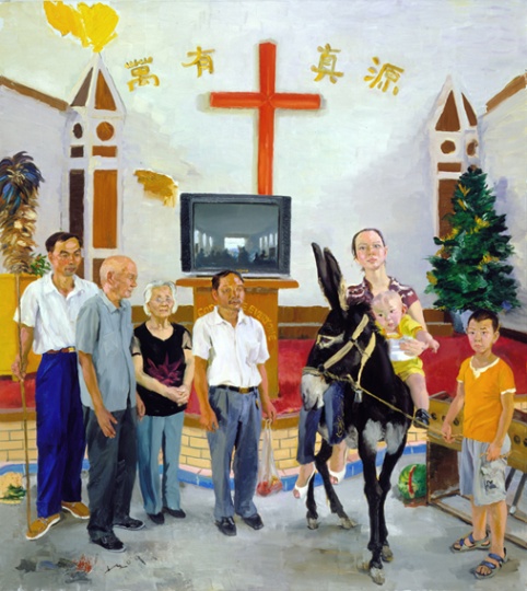 《張氏一家》290x260cm布面油畫 2009
