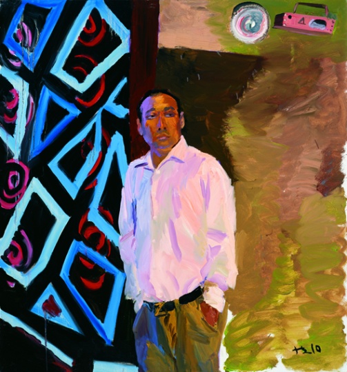 《郭強(qiáng)在自己開的KTV里》150x140cm 布面油畫 2010
