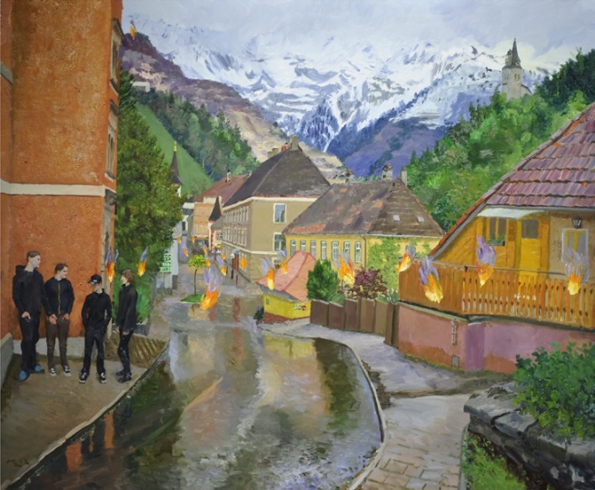 《1841年的火》 250x300cm 布面油畫 2012
