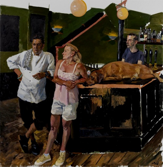 《綠飯館》 220x225cm 布面油畫 2013
