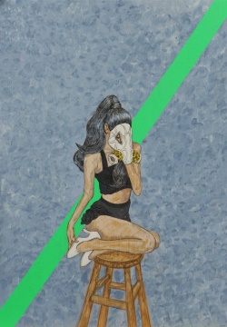 張?！杜瘛?40×30cm  木板丙烯 2015

