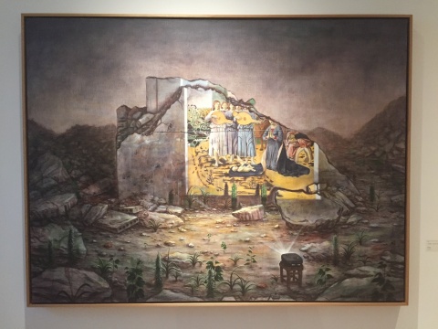 石磊 《一剎的凝望——向弗蘭切斯卡致敬》 150×200cm 布面丙烯 2014-2015
