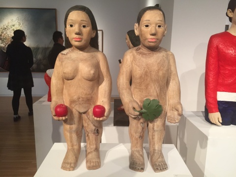 任俊華 《亞當夏娃》 70×22×85cm 香樟木 2013
