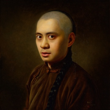 《自傳體——民國(guó)畫(huà)家》50×50cm 布面油畫(huà) 2013
