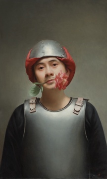 《自傳體——32歲 一朵屬于勝利的鮮花》150×90cm 布面油畫(huà) 2015 
